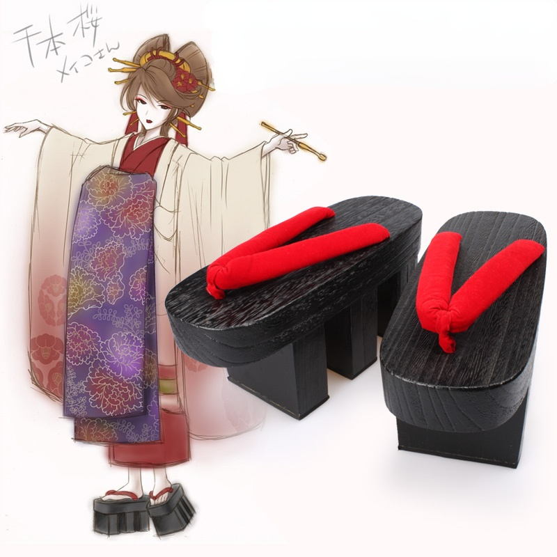 Geta Wooden Sandal - Nữ Nhật Gỗ GETA Clog Bidentate