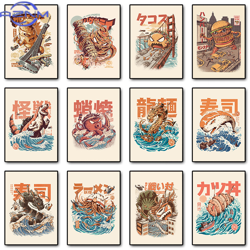 Japanese Lifestyle And Food - AZNM Japanese Kaijus Food Sushi Ramen