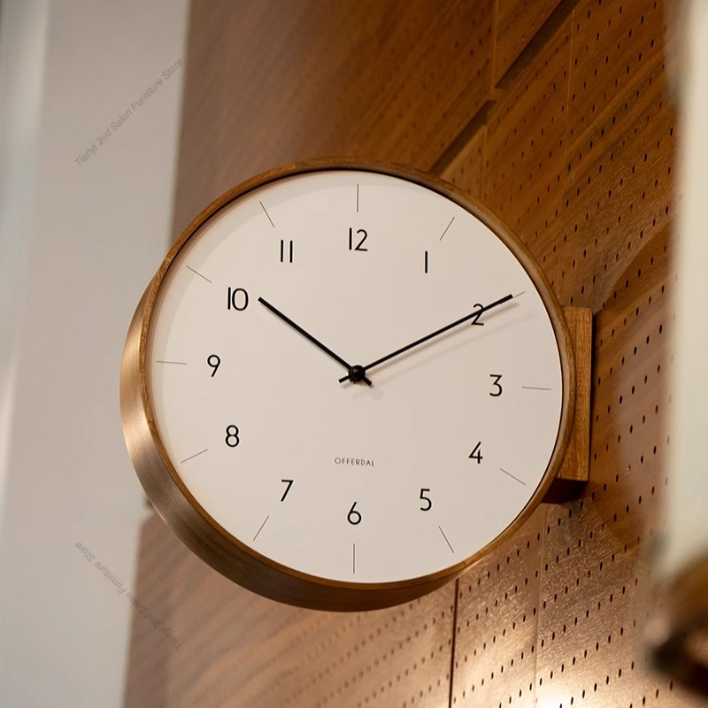 Japanese Living Lifestyle - Japanese-style Solid Wood Double-sided Wall Clock
