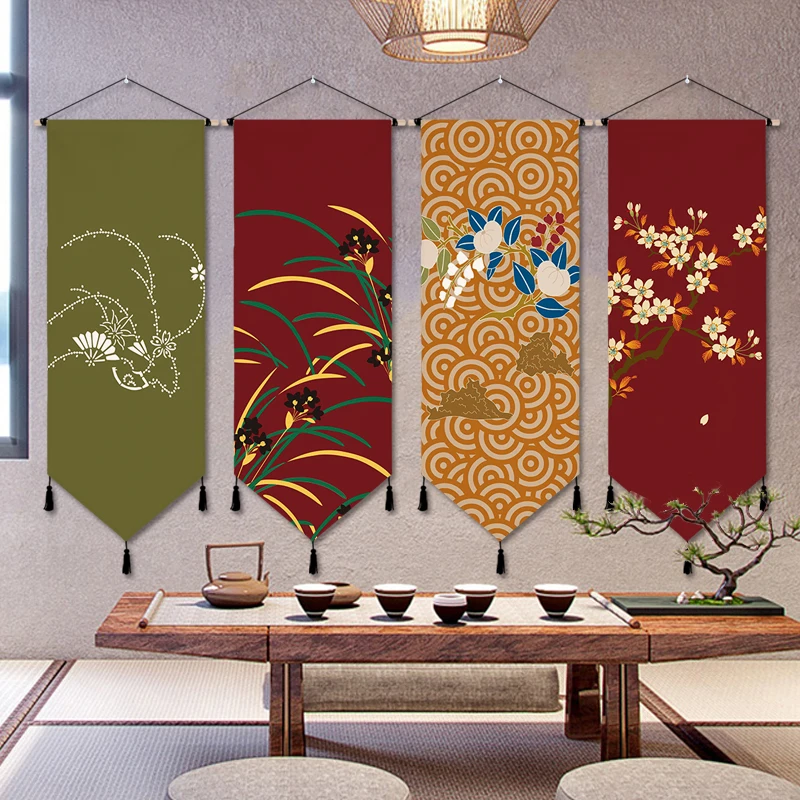 Japanese Living Lifestyle - Japanese Style Decorative Hanging Cloth Background
