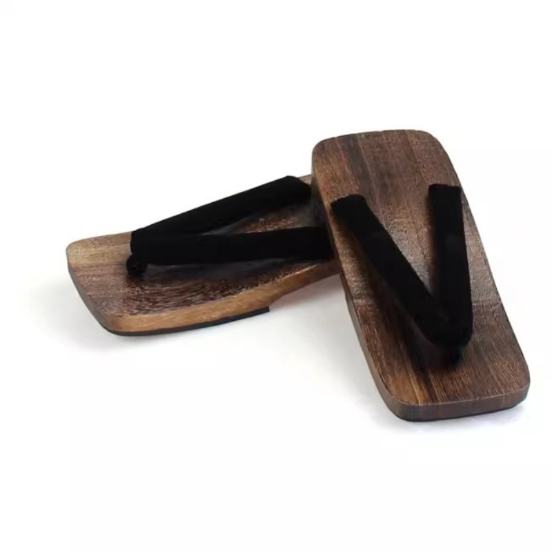 Geta Wooden Sandal - Men's Charcoal Cosplay Wood Summer Sandals