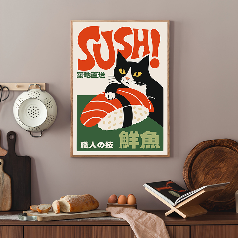 Retro Sushi Posters Modern Jap - đánh giá và giá Japanese Lifestyle And Food