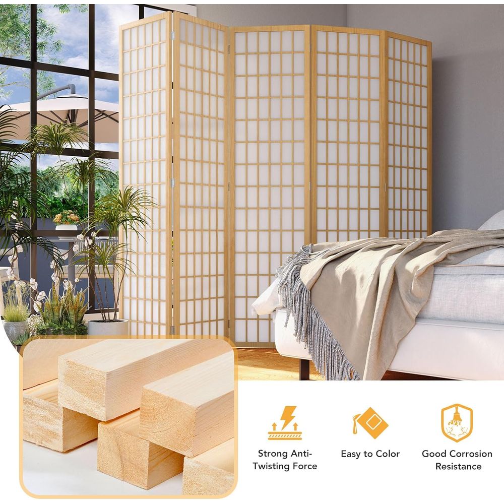 Room Divider Wall 4 Panel, 6ft - đánh giá và giá Shoji Screen Divider