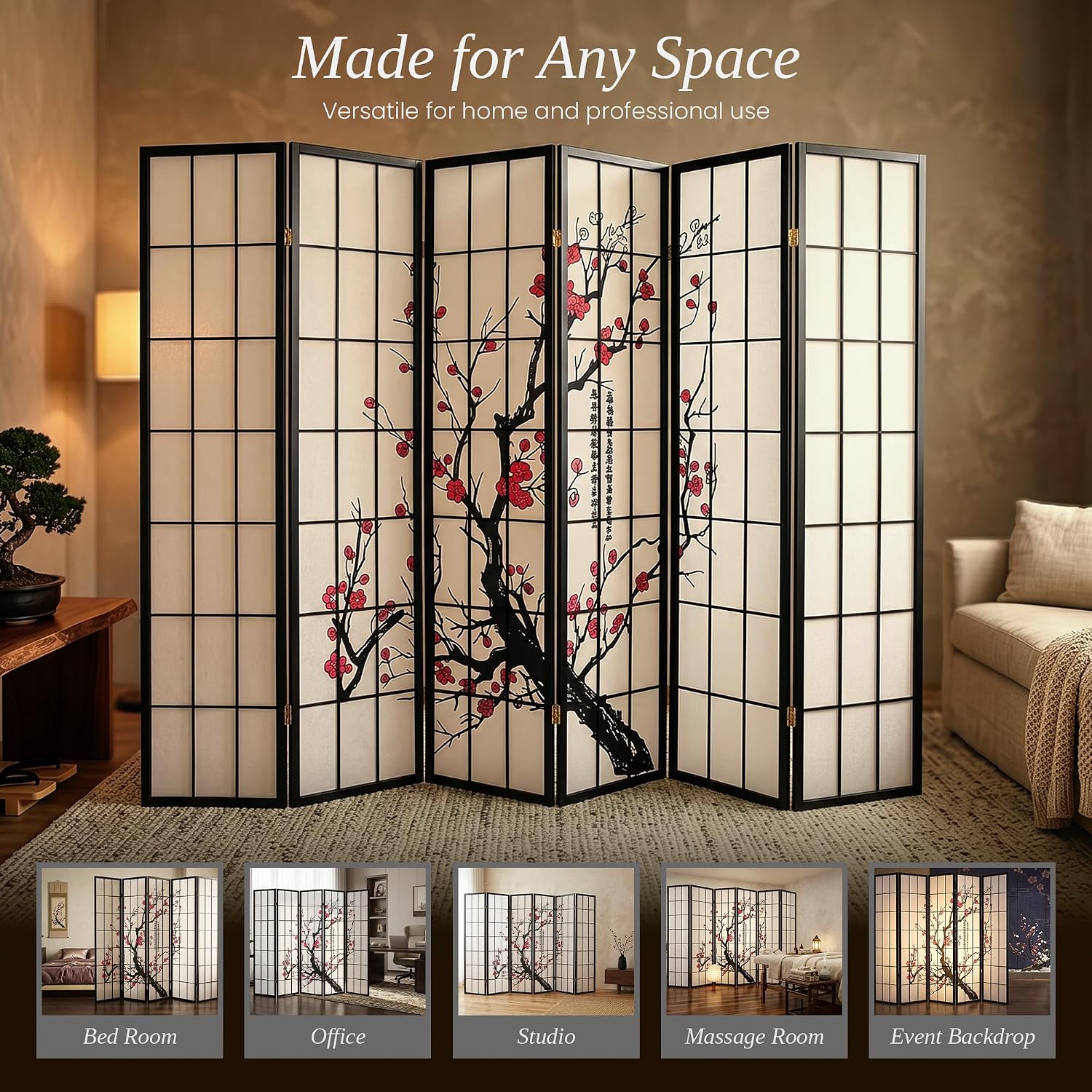 6-Panel Room Divider Shoji Sty - đánh giá và giá Shoji Screen Divider