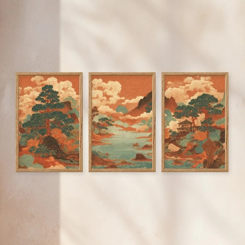 3Pcs Vintage Japanese Ukiyo-e  - đánh giá và giá Japanese Living Lifestyle
